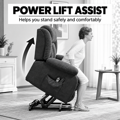 Electric Riser Recliner Chair with 8-Point Massage – Dark Grey — photo 5