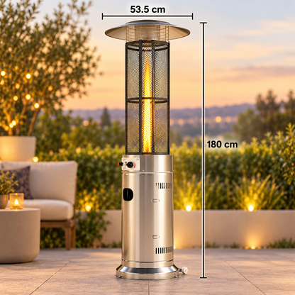 Gas Patio Heater with Wheels – Silver — photo 2