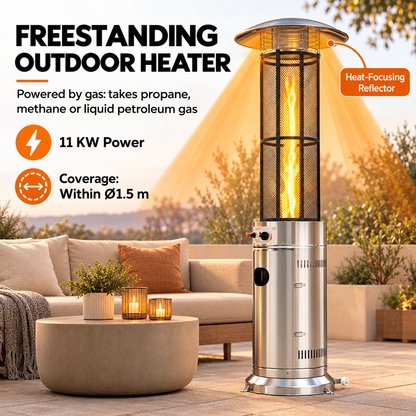 Gas Patio Heater with Wheels – Silver — photo 6