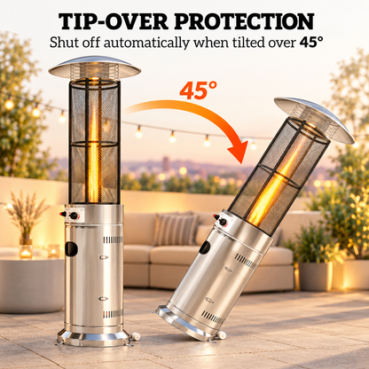Gas Patio Heater with Wheels – Silver — photo 7