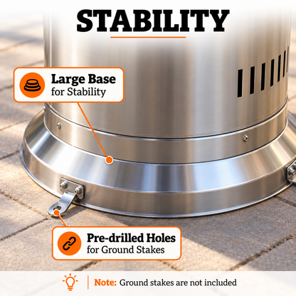 Gas Patio Heater with Wheels – Silver — photo 3