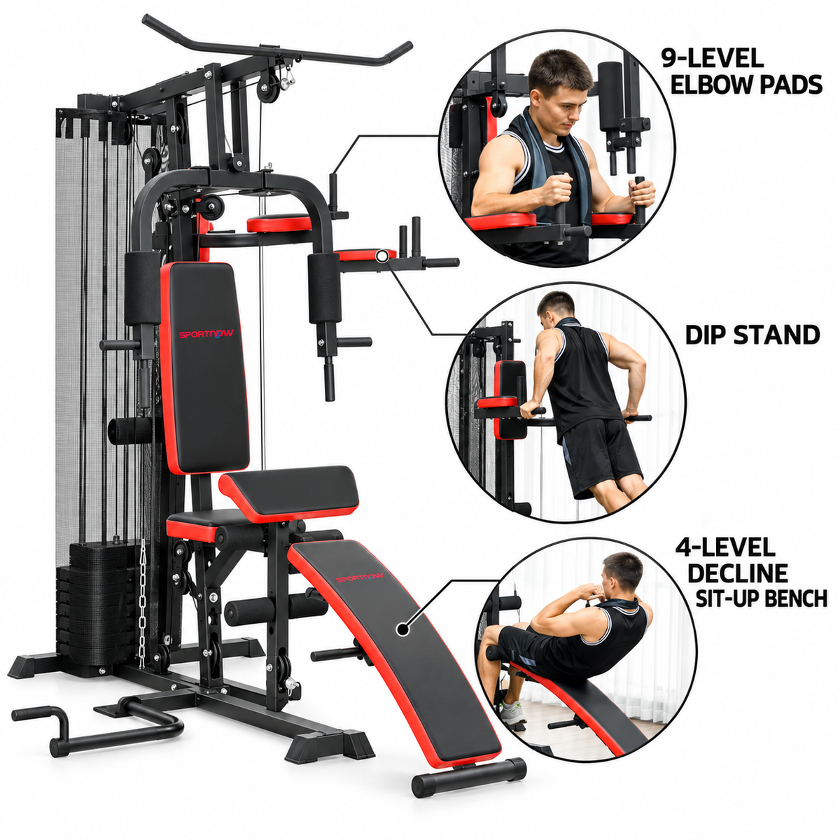 65kg Multi Gym Workout Station – Black — photo 5