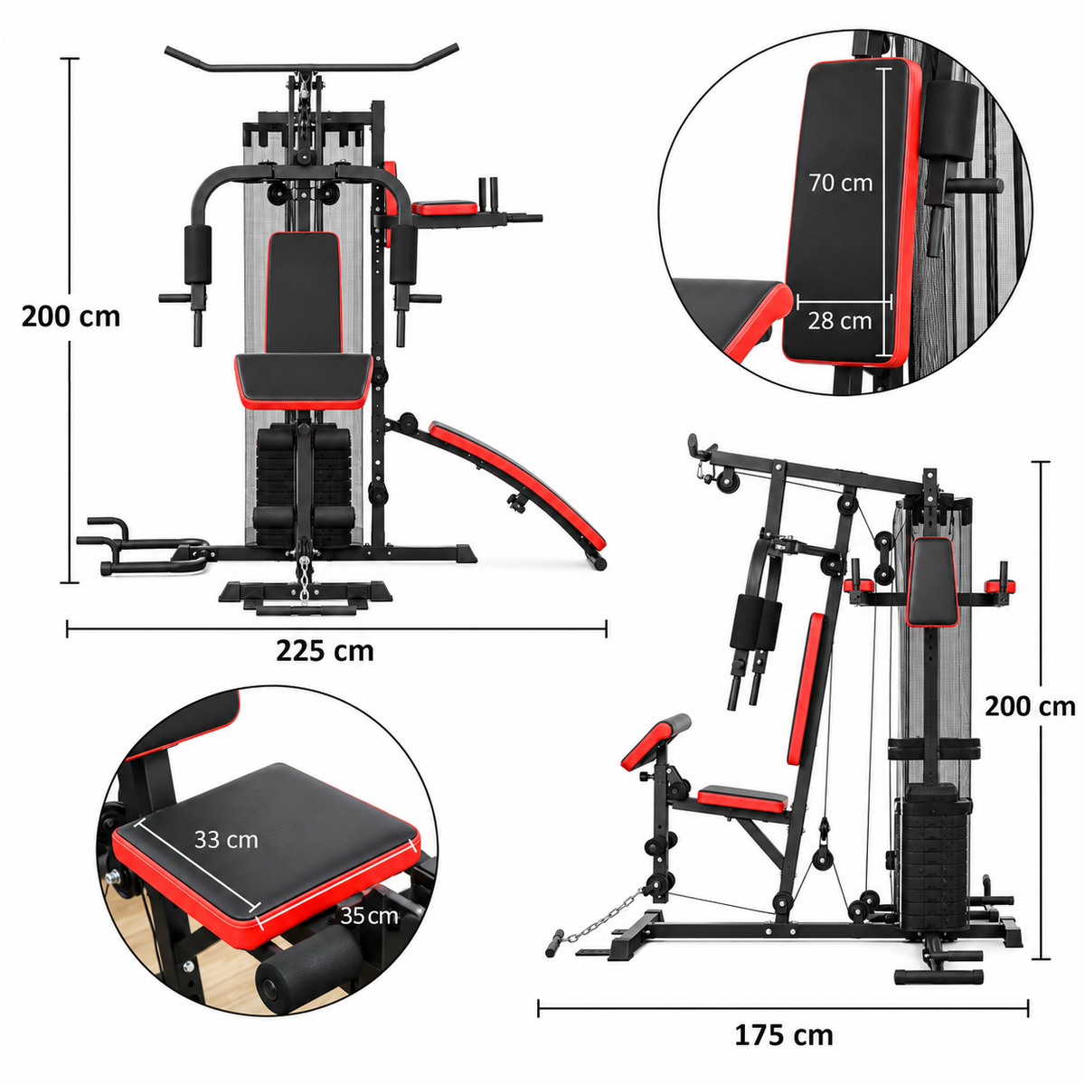 65kg Multi Gym Workout Station – Black — photo 2