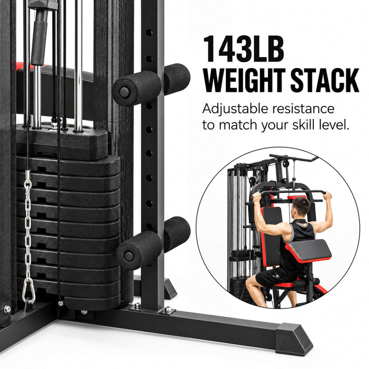 65kg Multi Gym Workout Station – Black — photo 3