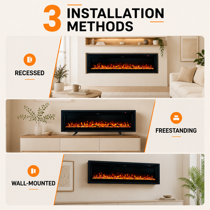 40/50/60 Inch Electric Fire with 12 Flame Colours & Remote Control — photo 8