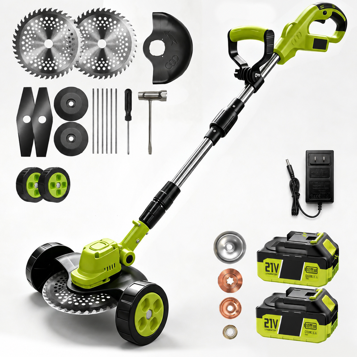 3-in-1 Cordless Lawn Mower & Edger with 2 Batteries — photo 1
