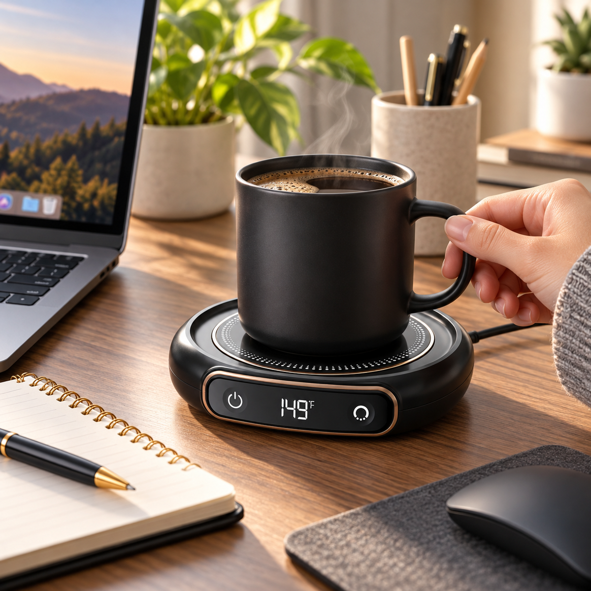 USB Rechargeable Coffee Mug Warmer with Temperature Control — photo 5