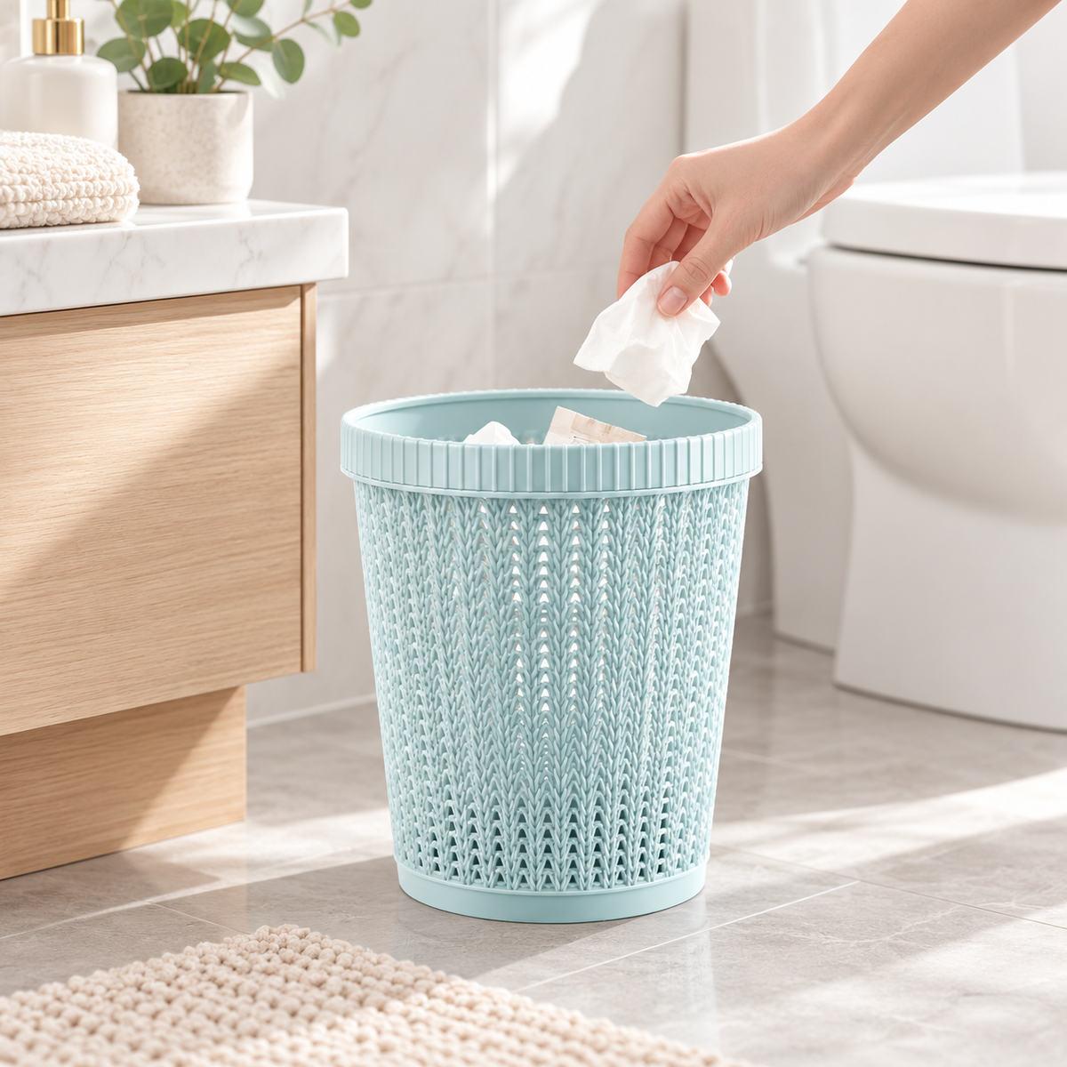 Compact Waste Bin Lightweight Small Garbage Decorative Design — photo 5