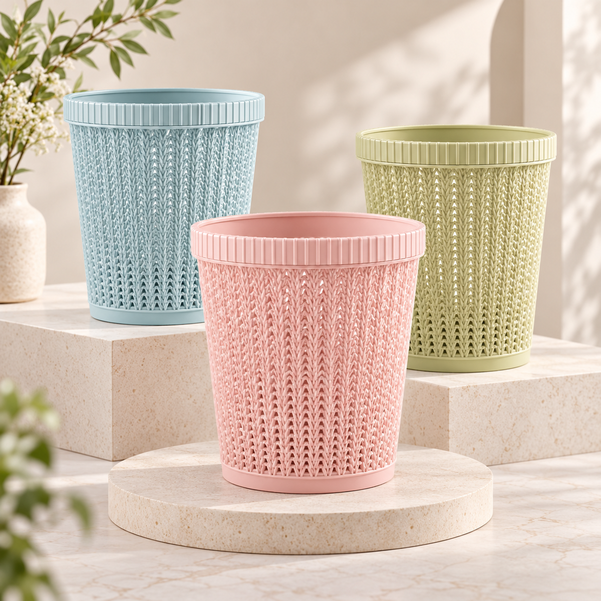 Compact Waste Bin Lightweight Small Garbage Decorative Design — photo 1