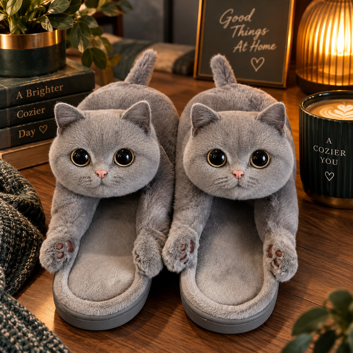 Plush Kitty Slide Slippers — photo 3