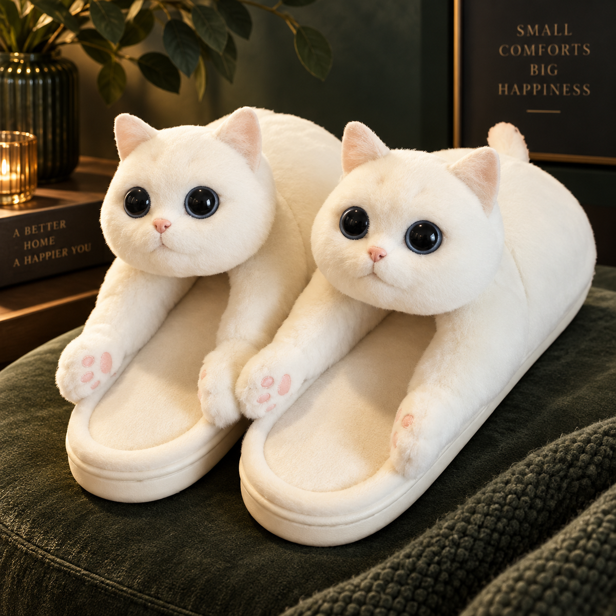 Plush Kitty Slide Slippers — photo 2