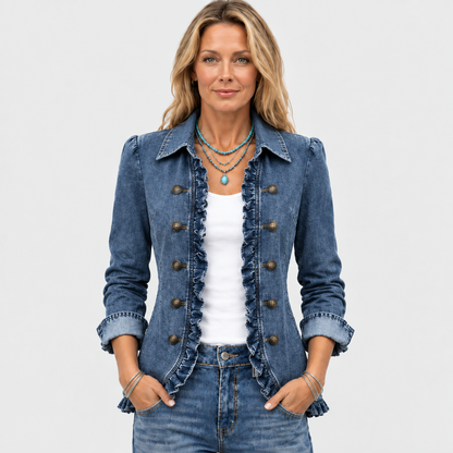 Western Inspired Ruffled Open Front Jacket — photo 2