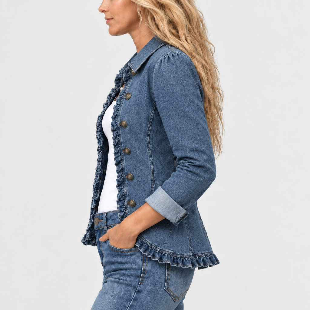 Western Inspired Ruffled Open Front Jacket — photo 4