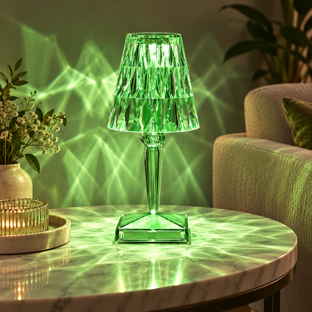 Crystal Table Lamp LED Touch Control Orb Base Decorative — photo 6