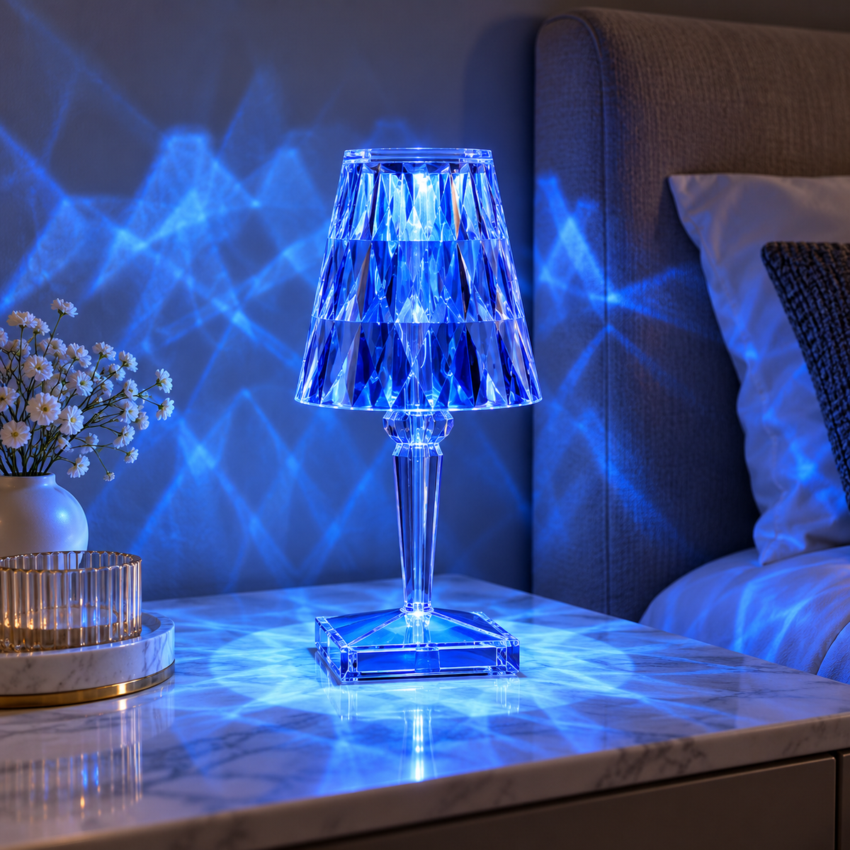 Crystal Table Lamp LED Touch Control Orb Base Decorative — photo 4