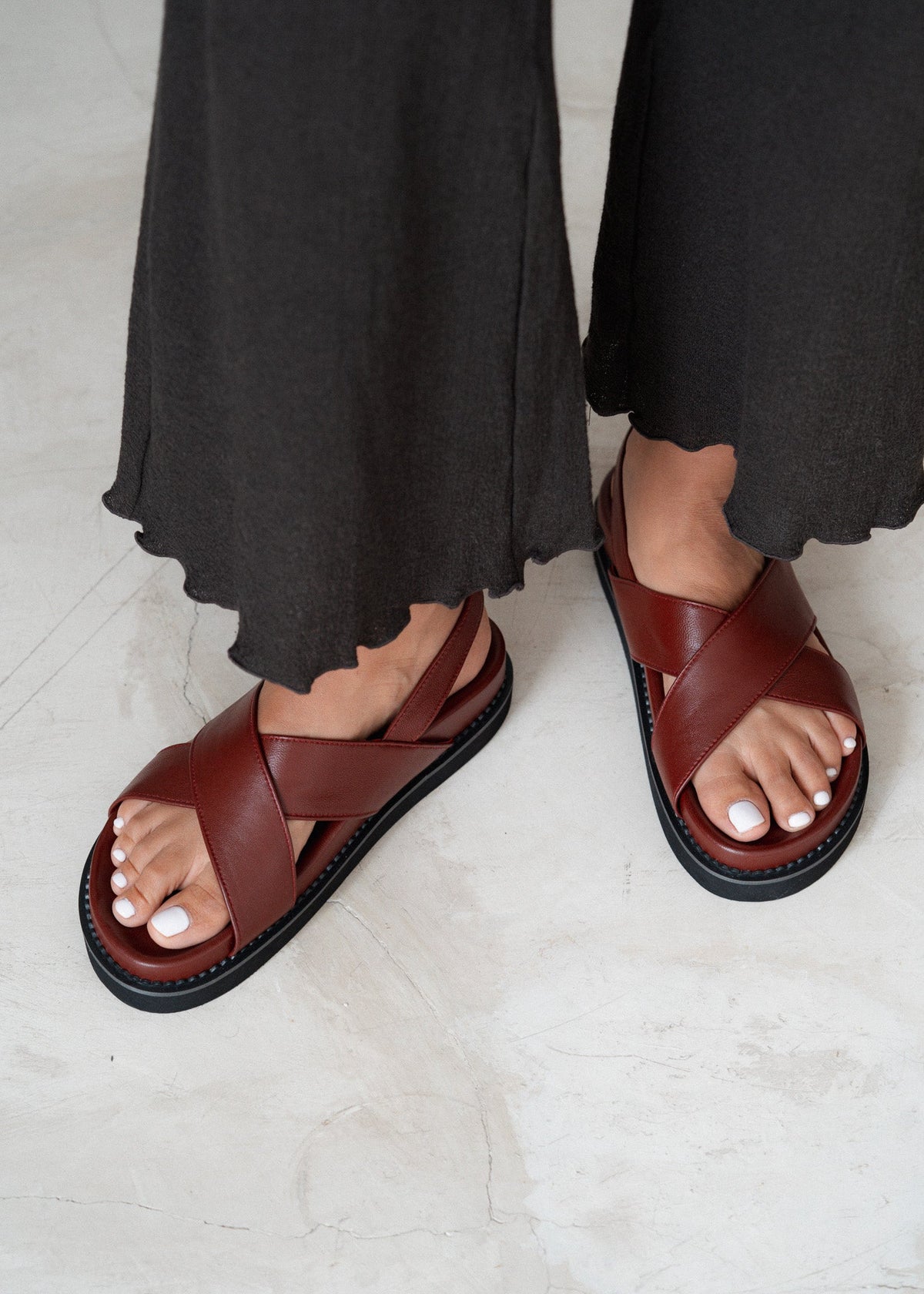 Capri Sandal - Burgundy — photo 4