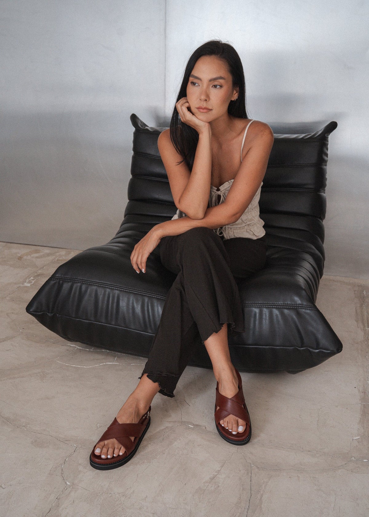 Capri Sandal - Burgundy — photo 5