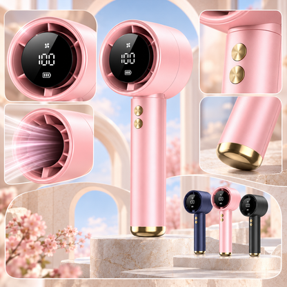 Digital Display Handheld Fan Quiet Rechargeable Portable — photo 5