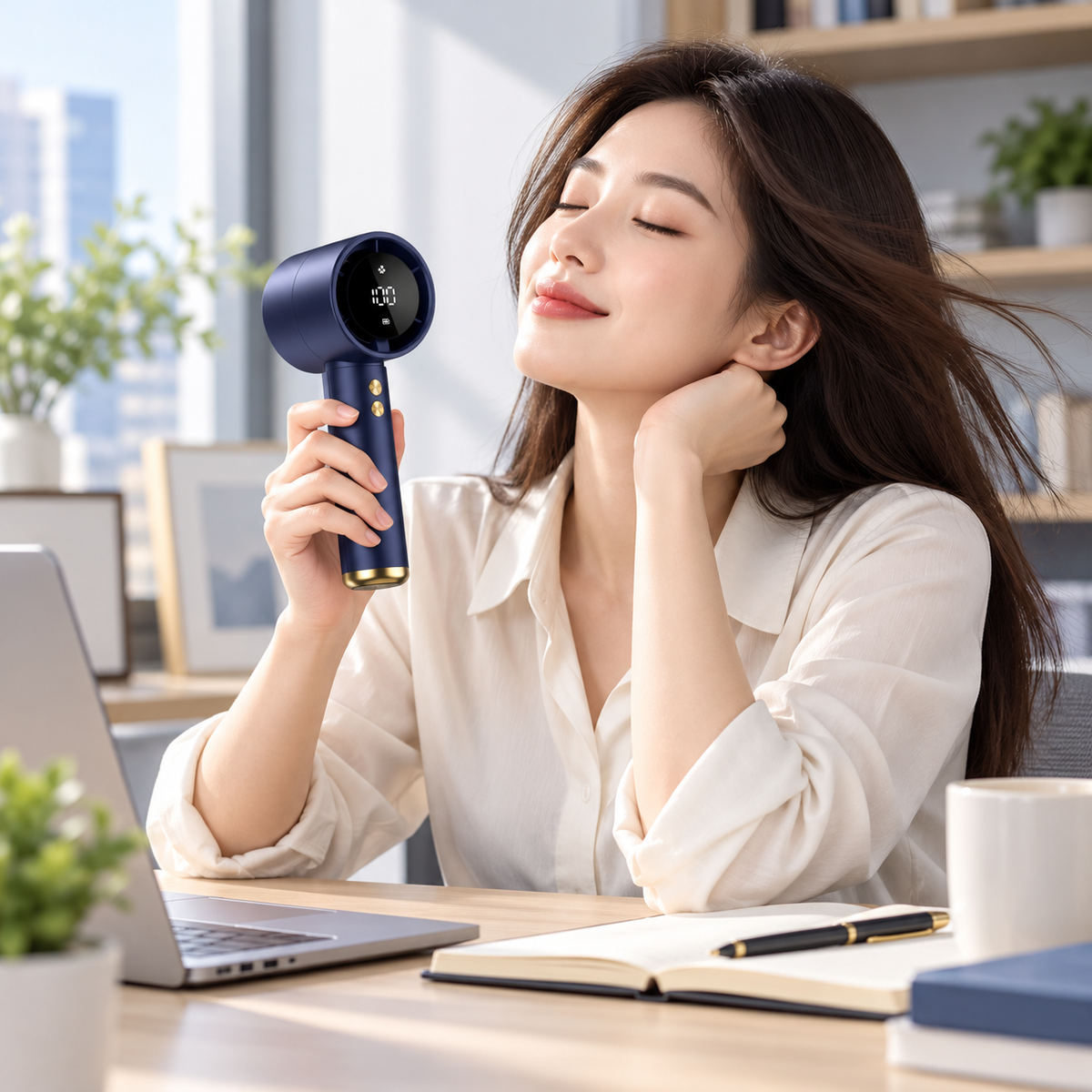 Digital Display Handheld Fan Quiet Rechargeable Portable — photo 6