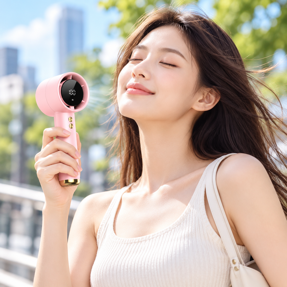 Digital Display Handheld Fan Quiet Rechargeable Portable — photo 7