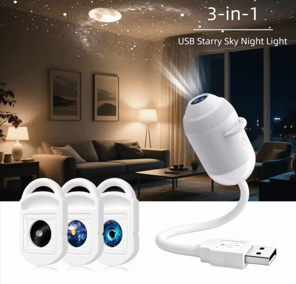 Galaxy Star Projector Night Light – Flexible Gooseneck, 360° Rotating — photo 6