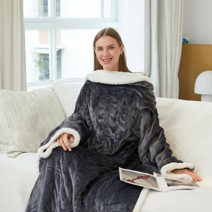 Wearable Electric Heated Blanket - Sherpa Fleece Throw for Adults — photo 1