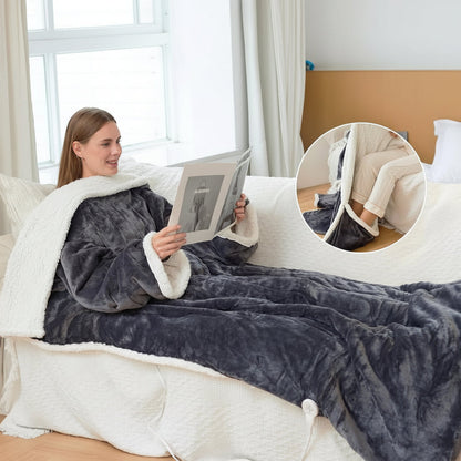 Wearable Electric Heated Blanket - Sherpa Fleece Throw for Adults — photo 3