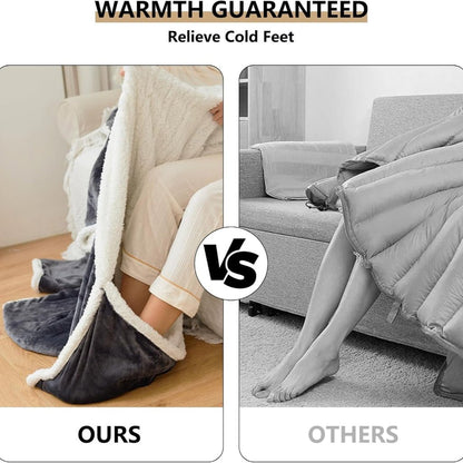 Electric Heated Blanket Wearable Sherpa Fleece Throw for Adults — photo 7