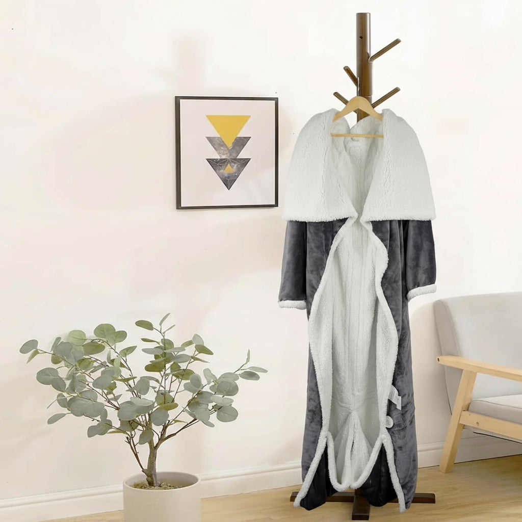 Wearable Electric Heated Blanket with Sherpa Fleece Lining, Sleeves & 6 Heat Settings — photo 4