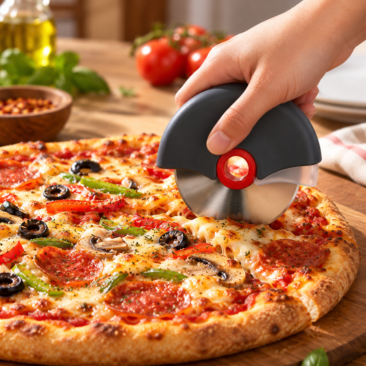 Ergonomic Pizza Cutter with Detachable Stainless Steel Design — photo 4