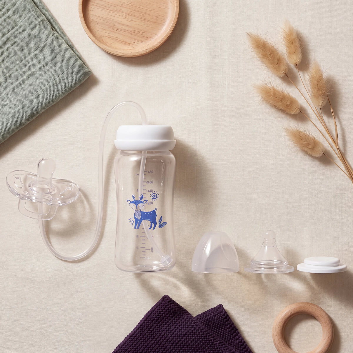 3-in-1 Fawn Baby Straw Bottle — photo 2