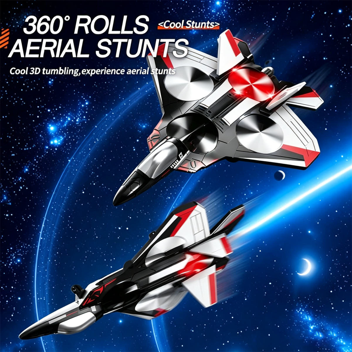 Remote-Controlled Flying Toy Jet with 360-Degree Loops and LED Lights, Shockproof — photo 5