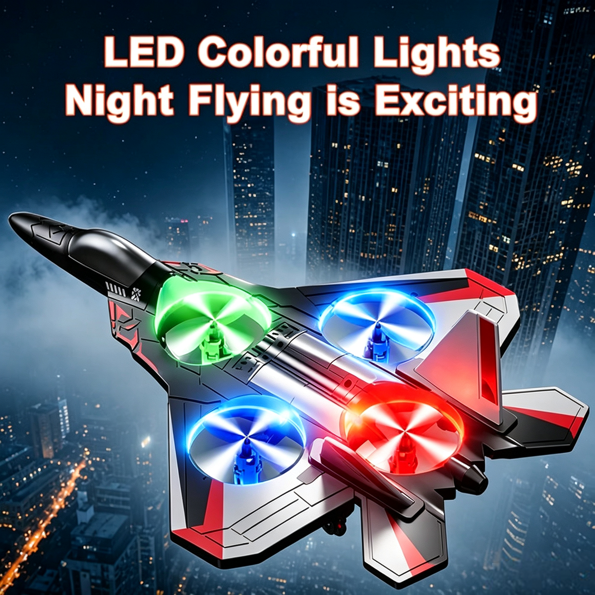 Remote-Controlled Flying Toy Jet with 360-Degree Loops and LED Lights, Shockproof — photo 2
