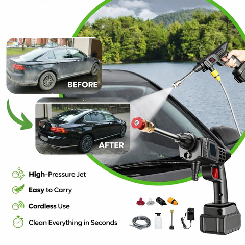Cordless Battery-Powered Pressure Washer | Portable Outdoor Surface Cleaner, Adjustable Spray — photo 12
