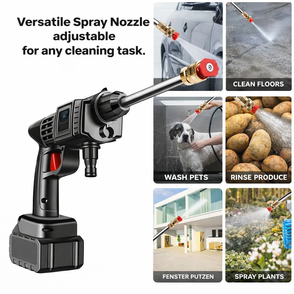 Cordless Battery-Powered Pressure Washer | Portable Outdoor Surface Cleaner, Adjustable Spray — photo 9