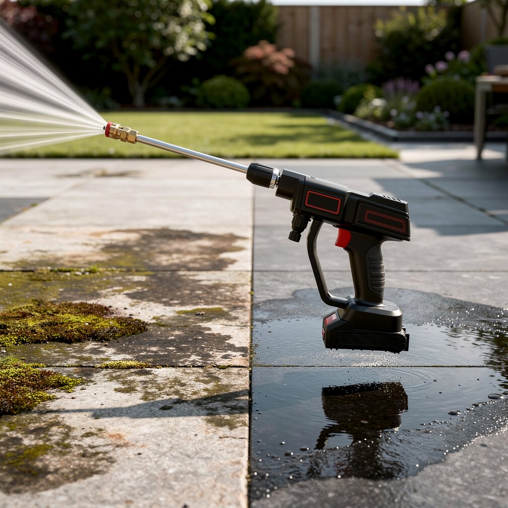 Cordless Battery-Powered Pressure Washer | Portable Outdoor Surface Cleaner, Adjustable Spray — photo 2