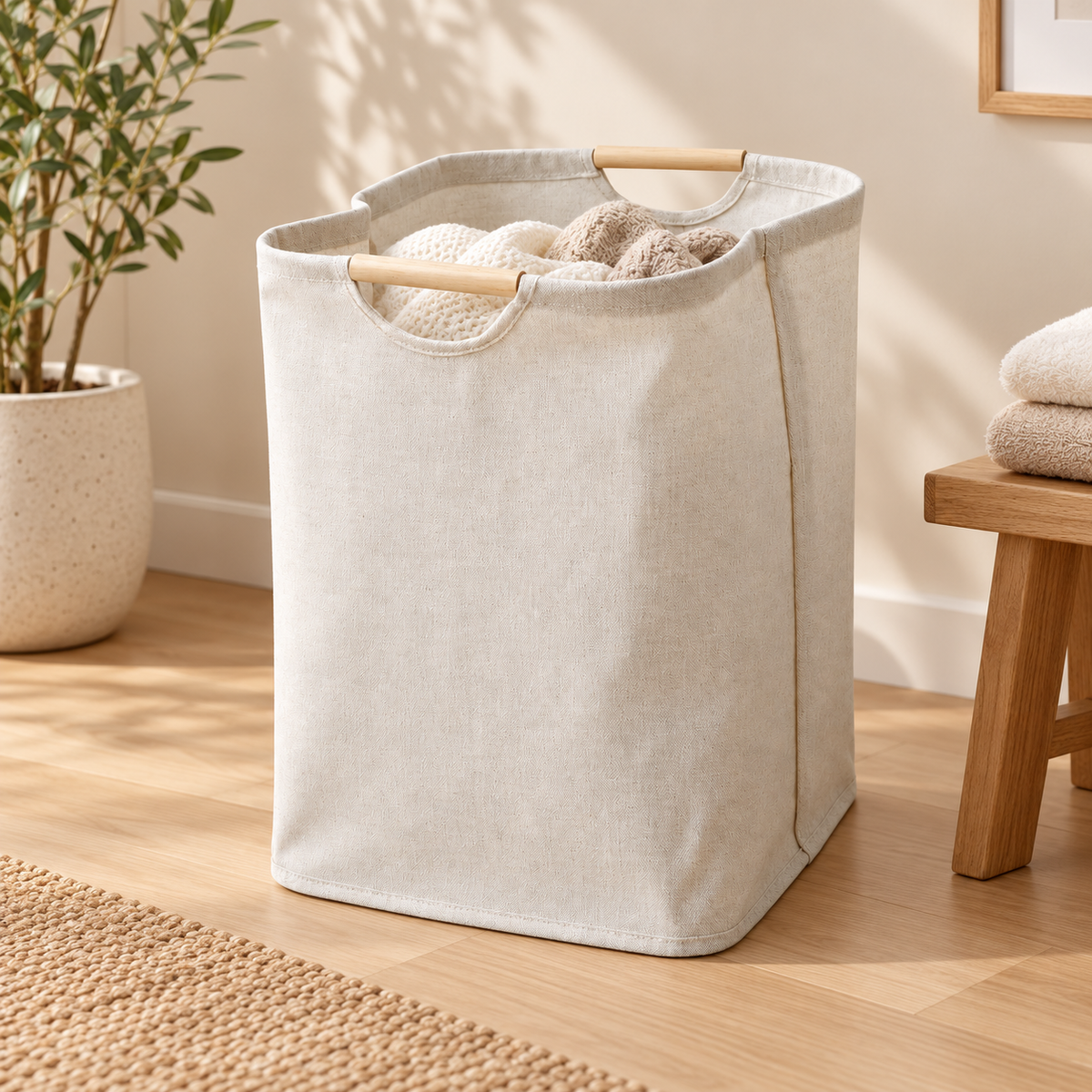 Foldable Laundry Basket Breathable Storage Organiser — photo 1
