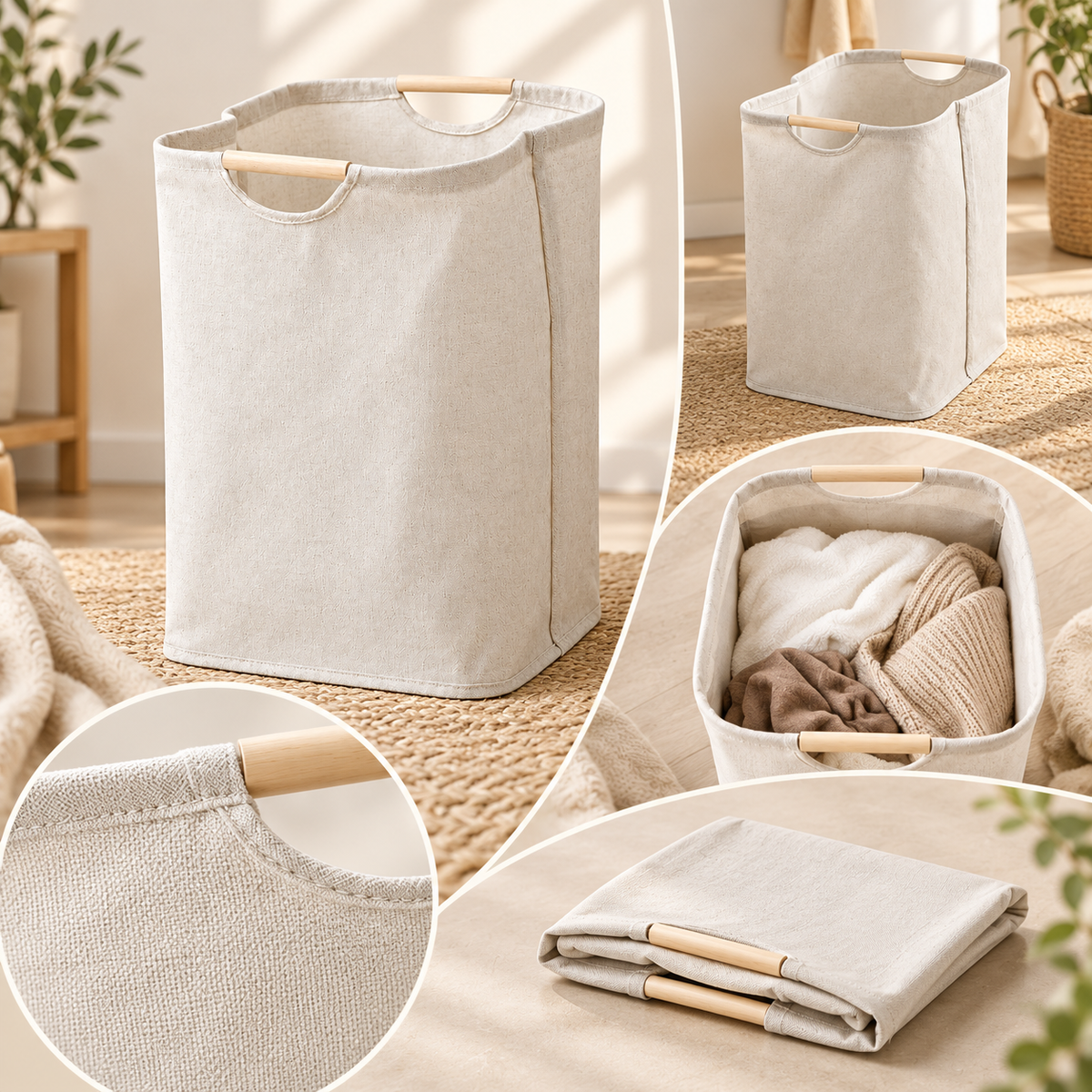 Foldable Laundry Basket Breathable Storage Organiser — photo 4