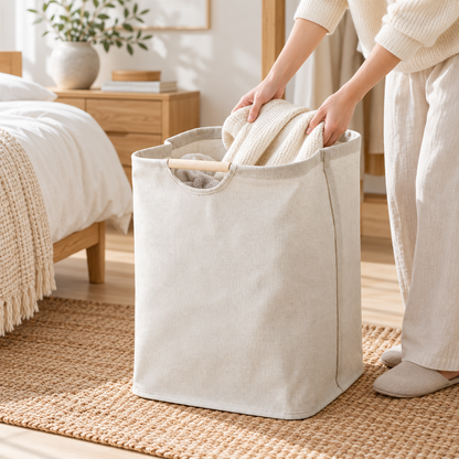 Foldable Laundry Basket Breathable Storage Organiser — photo 5