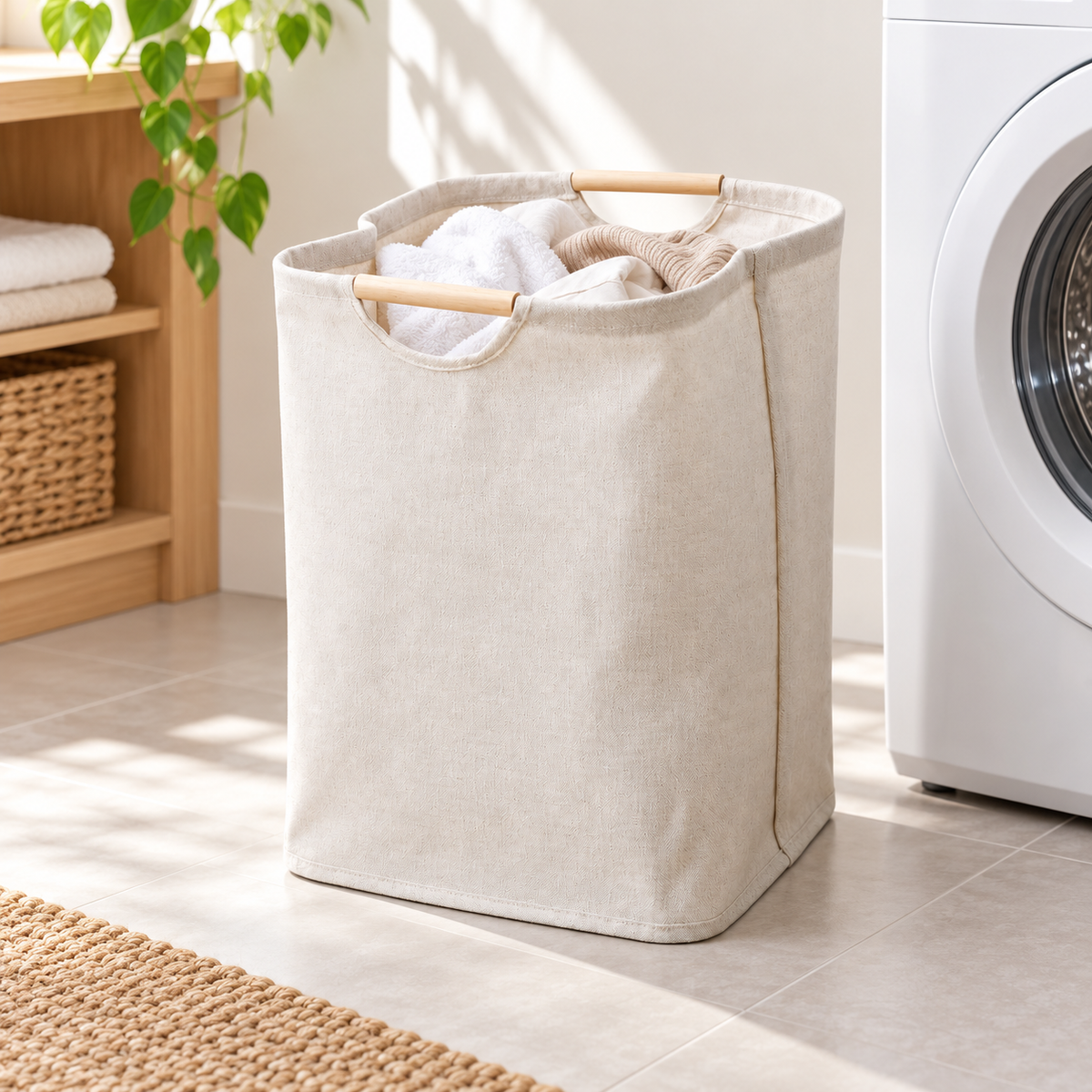 Foldable Laundry Basket Breathable Storage Organiser — photo 2