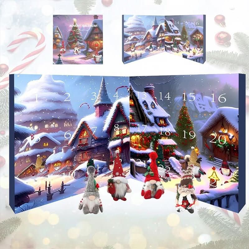 Plush Gnome Advent Calendar – Handmade Fabric Christmas Countdown with 3 Plush Elves & 21 Surprises, Reusable, 3 Styles — photo 3