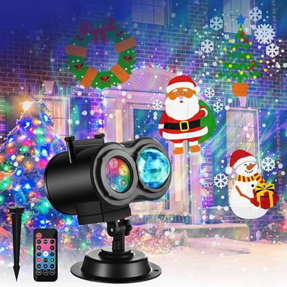Christmas Projector Lights Outdoor with 16 Holiday Slides RGBW Wave Effects Remote Timer IP44 Cable — photo 2
