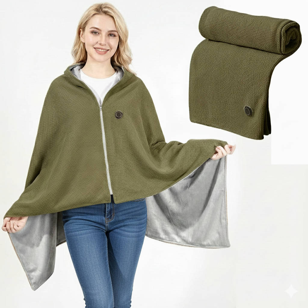 USB C Heated Shawl Blanket with Eight Heating Zones and Three Heat Levels — photo 7