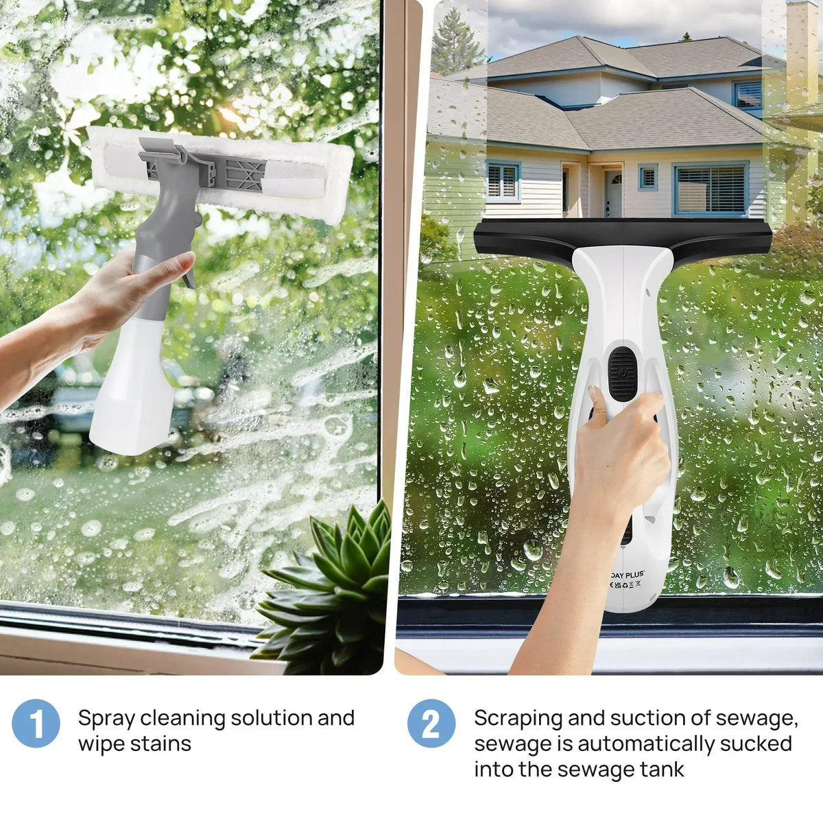 Handheld Electric Window Cleaner and Vacuum Mop - Portable 2-in-1 Glass Squeegee with Water Spray and Suction for Household and Outdoor Use - Unisex — photo 4