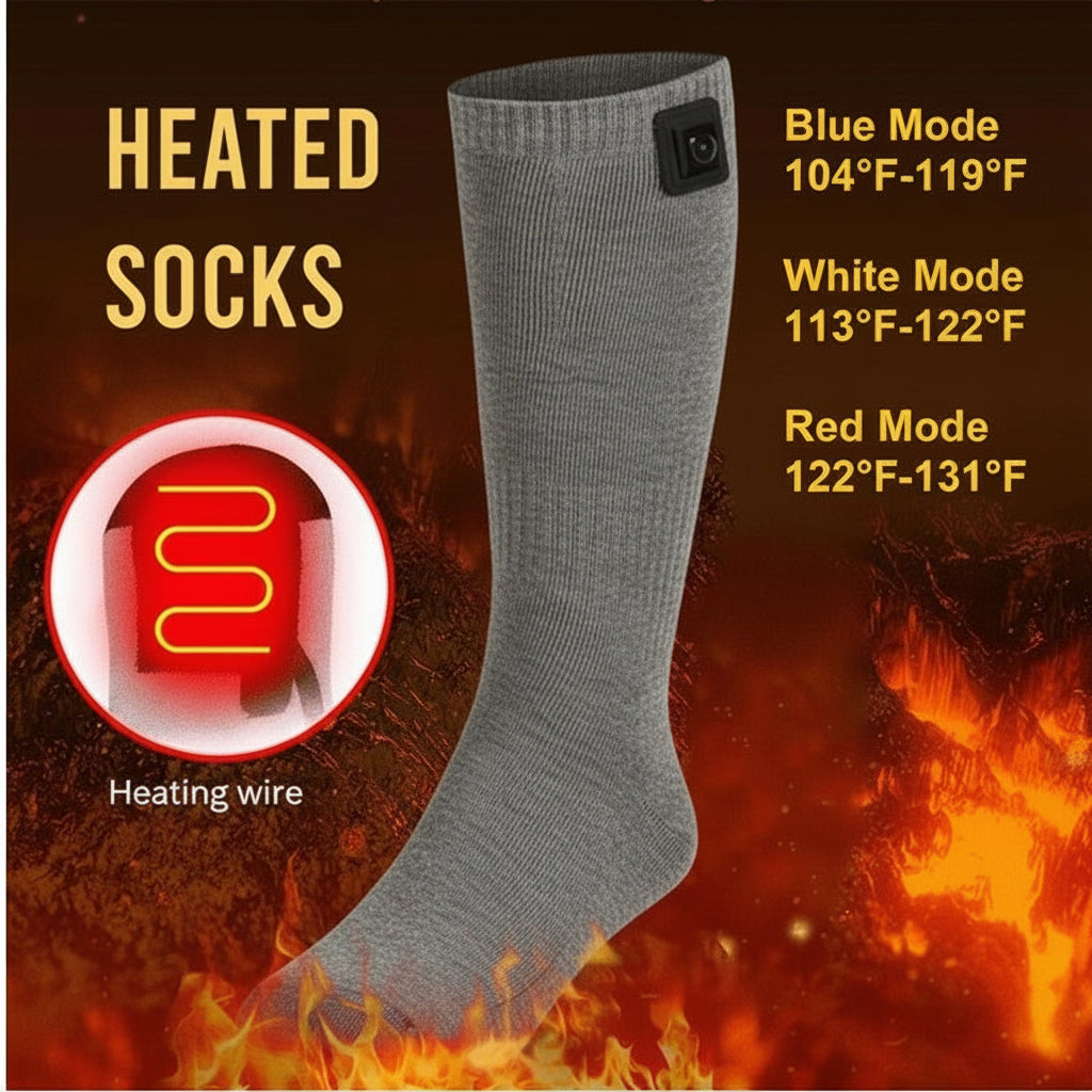 Rechargeable Heated Socks - Electric Thermal Foot Warmers with Toe Heating Zones — photo 19