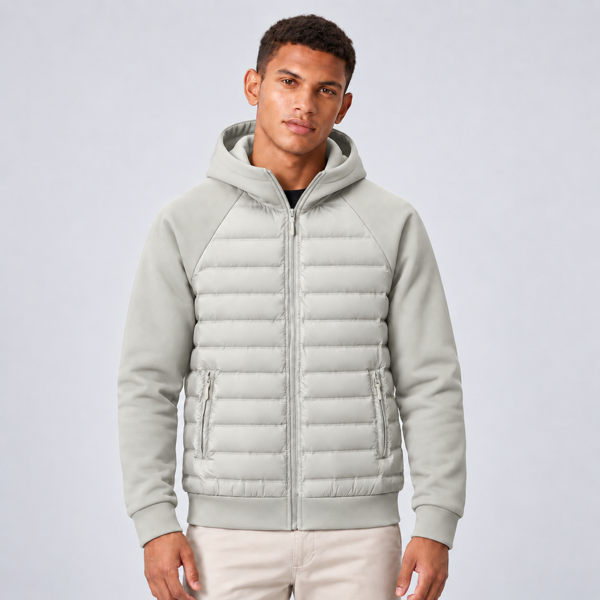 Nordspur | Men's Hybrid Quilted Jacket with Hood and Sweat Sleeves – Sporty Transitional Jacket — photo 5