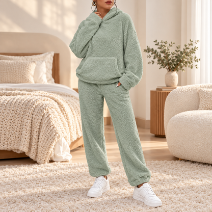 Hooded Loungewear Ultra Comfortable Teddy Pajama Set — photo 9