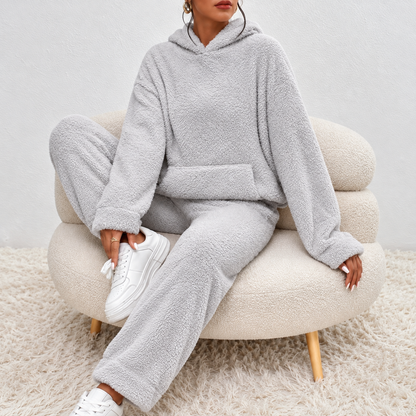 Hooded Loungewear Ultra Comfortable Teddy Pajama Set — photo 6