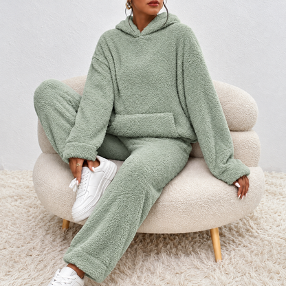 Hooded Loungewear Ultra Comfortable Teddy Pajama Set — photo 2