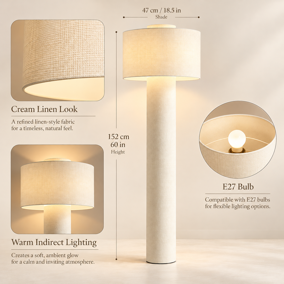 Indirect Lighting Floor Lamp - Tall Decorative Design — photo 4
